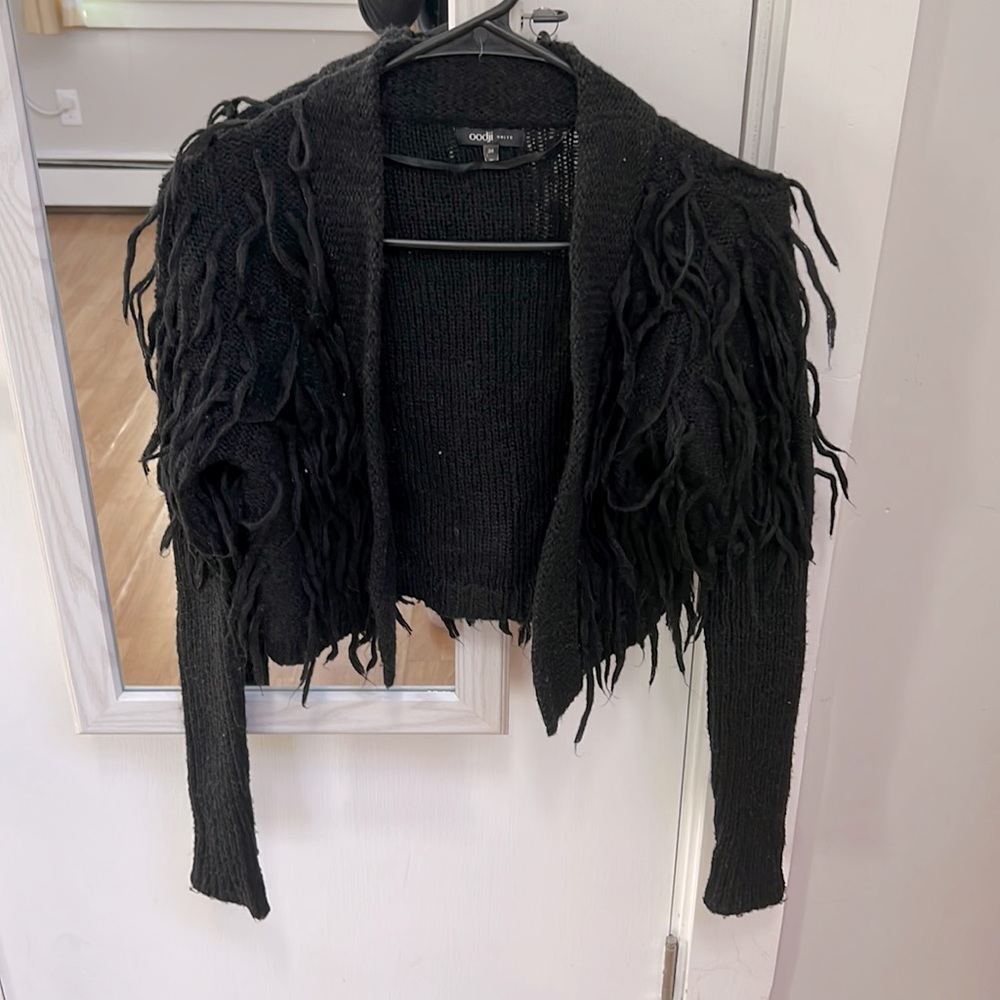 Black cropped cardigan